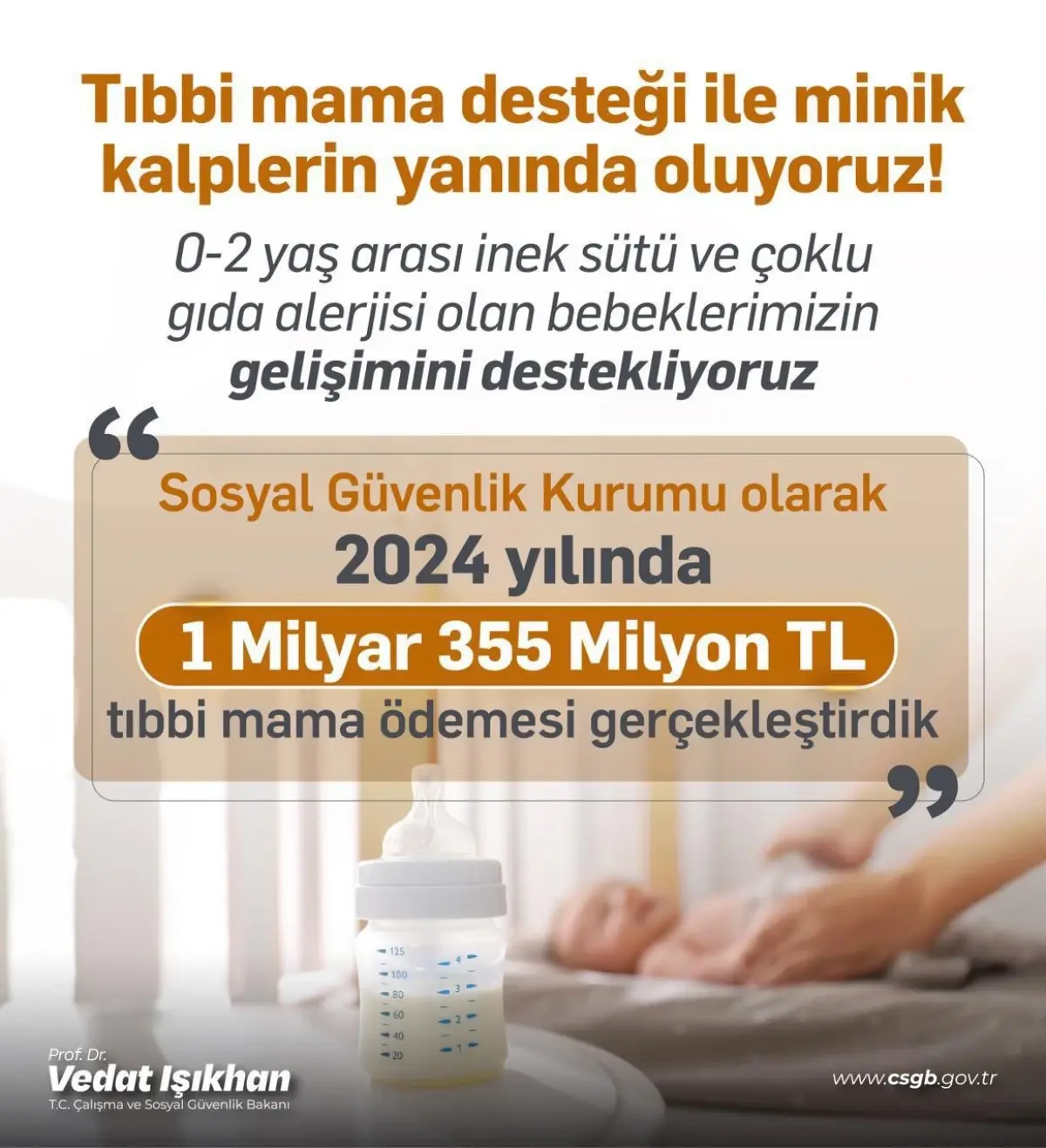 Bebeklere Tıbbi Mama Desteği
