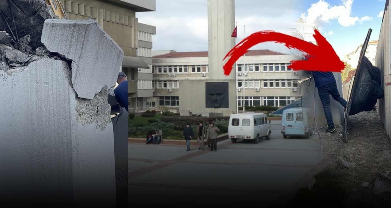 Boğaziçi’nde Atatürk büstünü parçaladılar