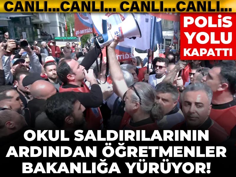 Okul Saldırılarına Tepki: Öğretmenler Bakanlık Önünde Toplandı