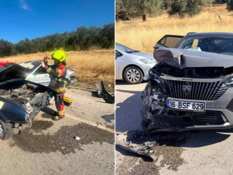 4 arac ayvalikta birbirine girdi 6 kisi yaralandi PiF14ZsN